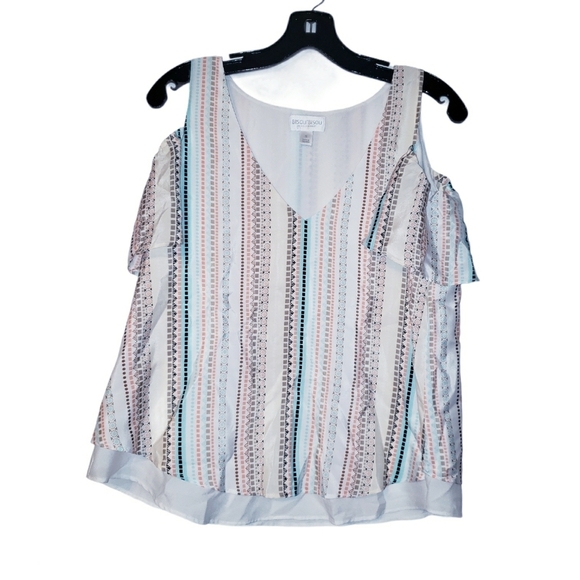 Bisou Bisou Flutter Sleeve Pastel Blouse - Picture 1 of 6